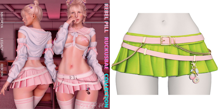 Rebelpill - RuckusBae Collection Skirt Lime