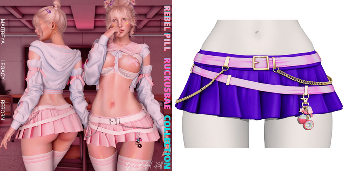 Rebelpill - RuckusBae Collection Skirt Uniform Blue