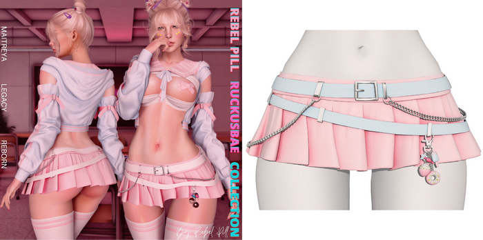 Rebelpill - RuckusBae Collection Skirt Baby Pink