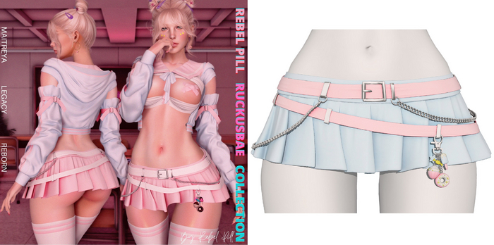 Rebelpill - RuckusBae Collection Skirt Baby Blue