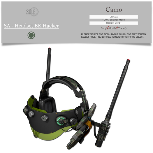 :::SOLE::: SA - Headset BK Hacker (Camo)