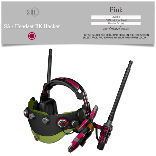 :::SOLE::: SA - Headset BK Hacker (Pink)