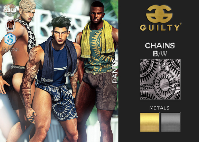 Guilty 094 BeachBoss Pants 8 Chains B/W