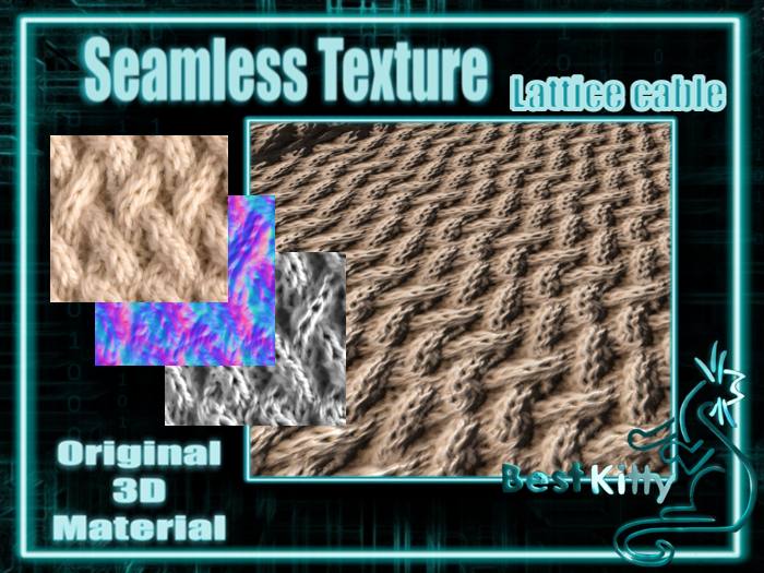 Best Kitty Seamless 3D Textures and Materials: Lattice Cable knit