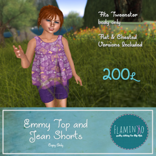 Emmy Purple Butterfly Short Set