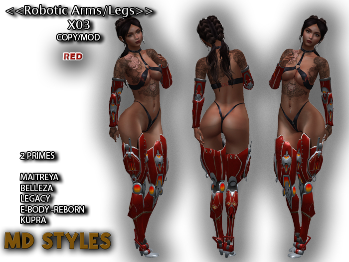 <<ROBOTIC ARMS/LEGS - X03>> [RED] MD STYLES
