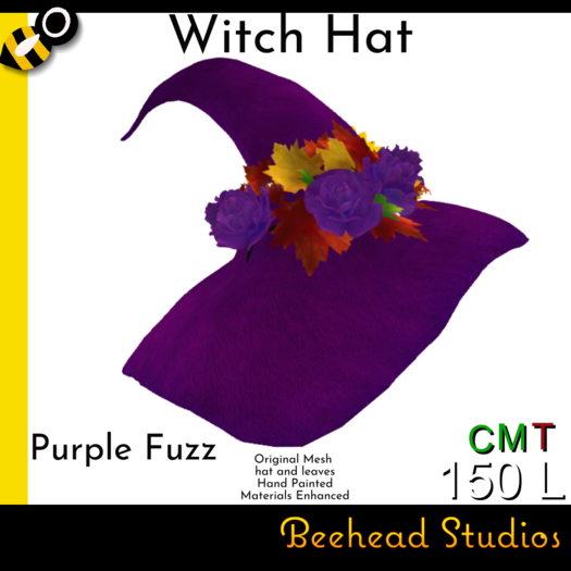 Purple Fuzz Witch Hat