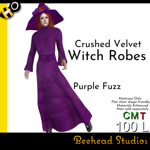Purple Fuzz Witch Robes