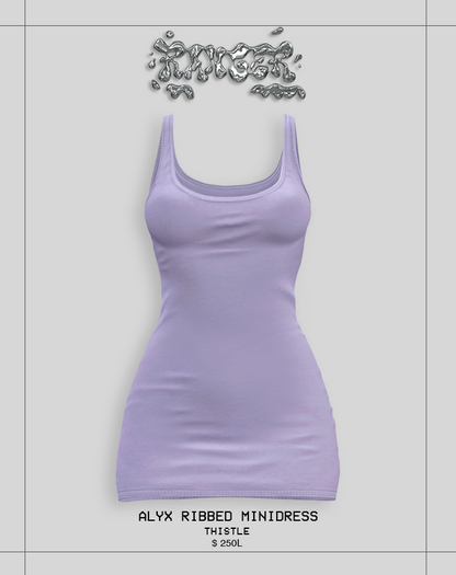 PINKRANGER_ALYX RIBBED MINIDRESS_THISTLE