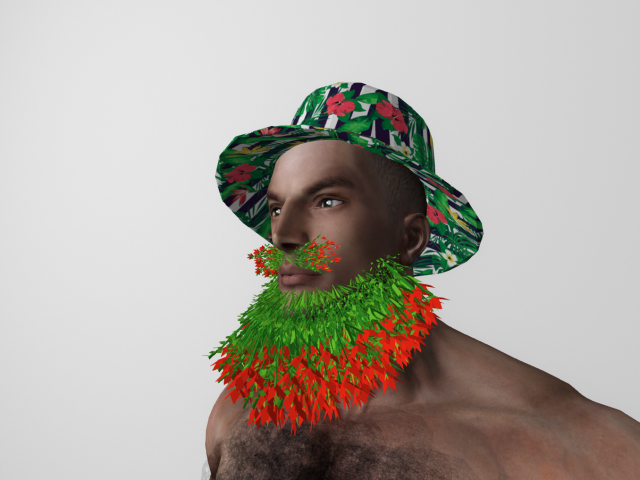 Flowers beard + mustache