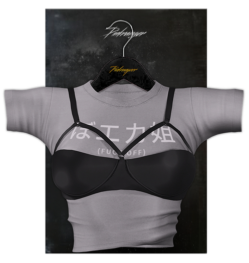PINKRANGER// Harness Top F*Off - GREY