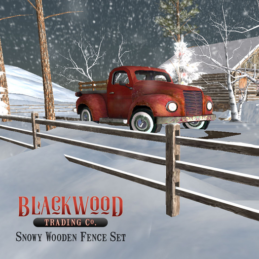 [Blackwood Traders] Rustic Snow-Covered Fence Set