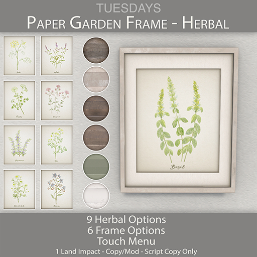 Tuesdays Paper Garden Frame - Herbal