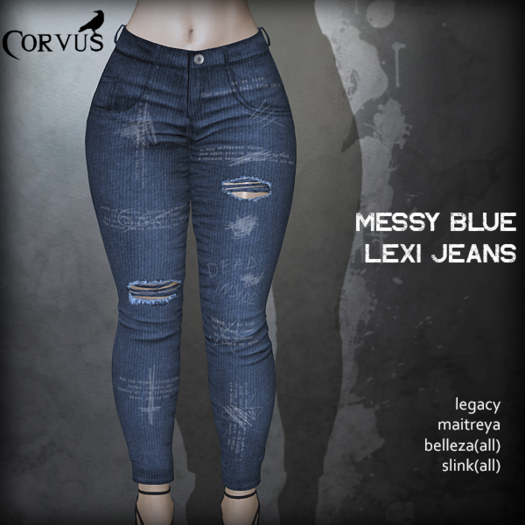 Corvus : Messy Blue Lexi Jeans