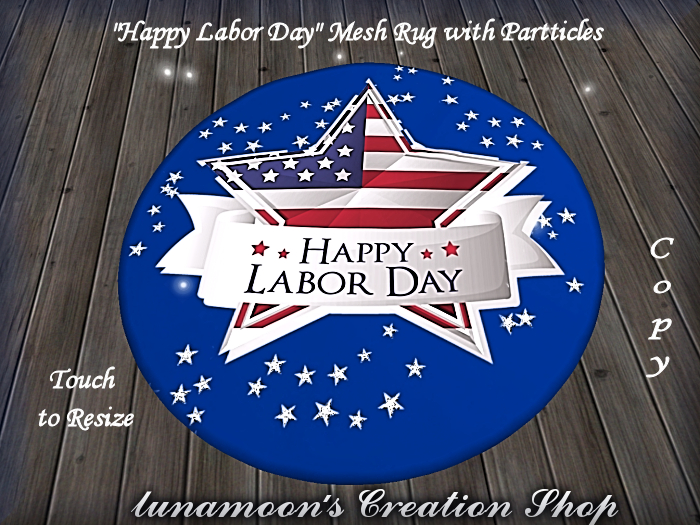 Happy Labor Day Mesh Rug with Particles