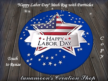 Happy Labor Day Mesh Rug with Particles