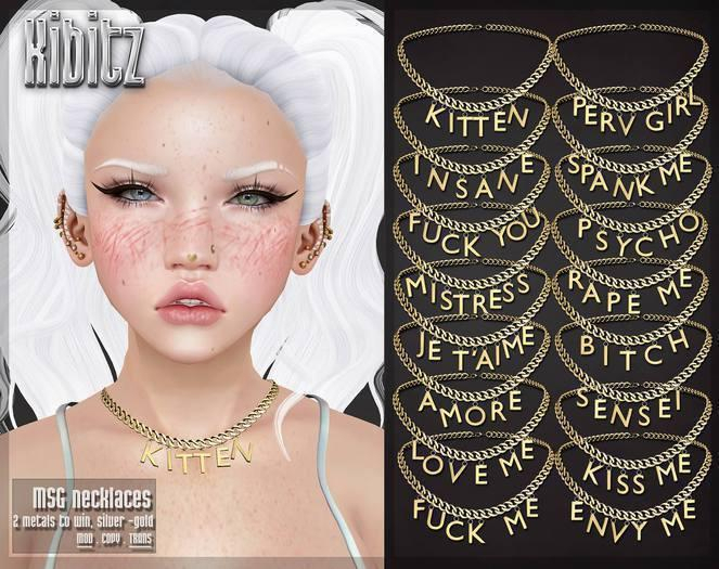 Kibitz - MSG necklaces [gold] kiss me