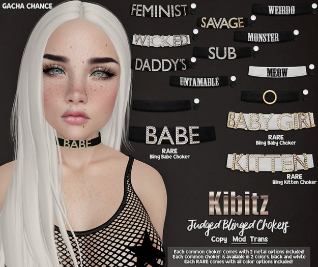 Kibitz - Judge me choker - plain white