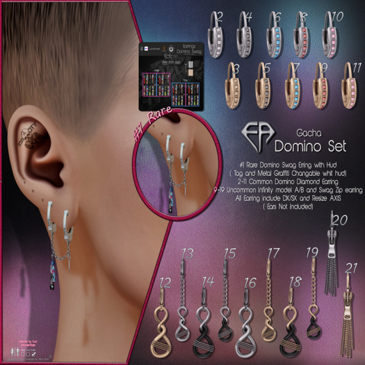 2.E.A.Studio Domino Diamond Earring Silver/S  Common 1