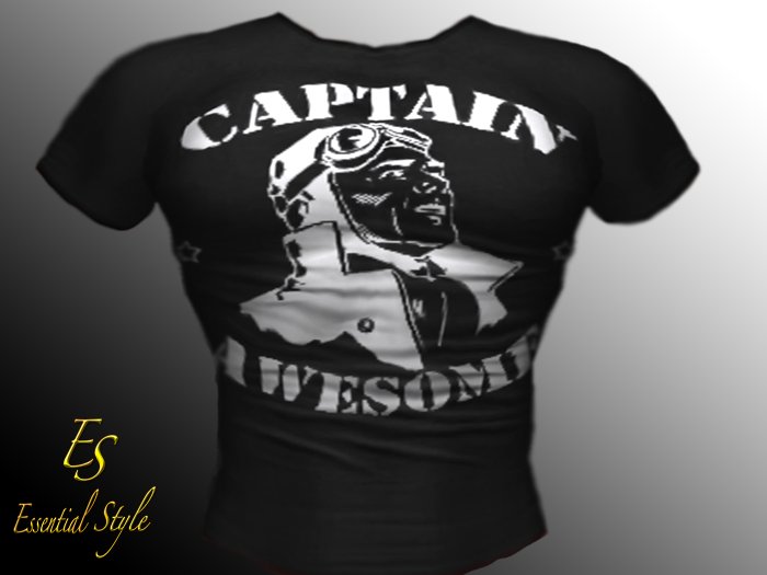 Captain Awesome T shirt_black by ~*Essential Style*~