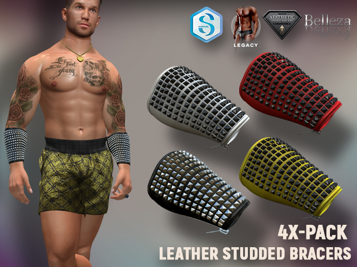 [7/11] Leather Studded Gauntlets Bracers