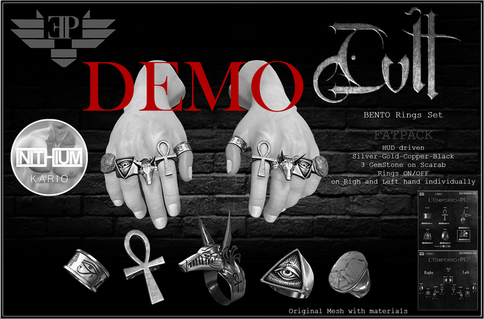 D*E*M*O  L'Emporio&PL::*Cult*:: Rings Set-INITHIUM KARIO