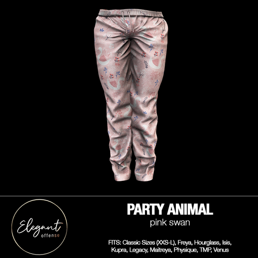 Elegant Offense: Party Animal Pants Pink Swan {add me}