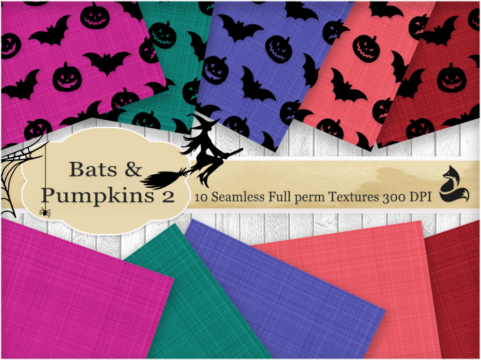 FF Bats & Pumpkins Seamless Textures 2