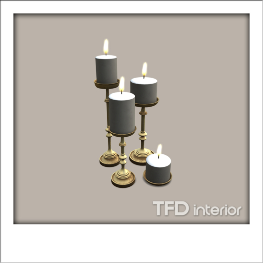 [TFD] interior - Four Candlesticks (Brass)