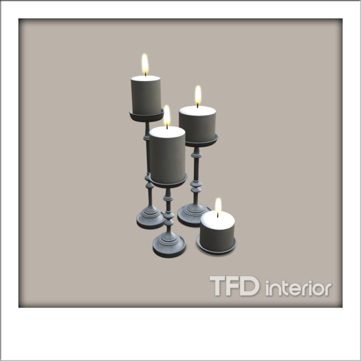 [TFD] interior - Four Candlesticks (Silver)