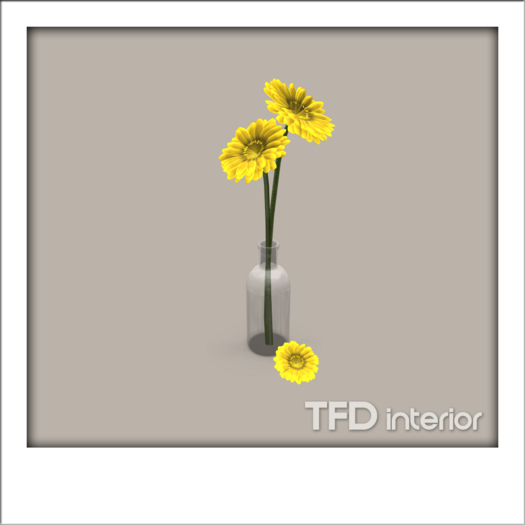 [TFD] interior - Gerbera in Bottle ( Yellow )
