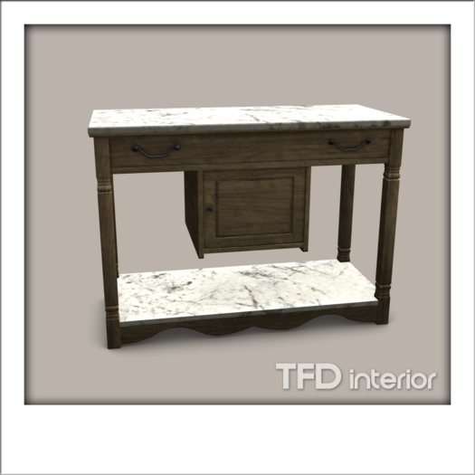 [TFD] interior - Marble Drawer Console (Red Wood)