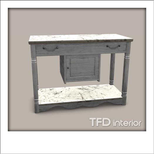 [TFD] interior - Marble Drawer Console (White Wood)