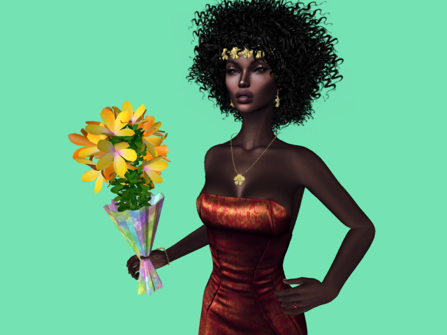 Joy flower bouquet ORANGE (wear)