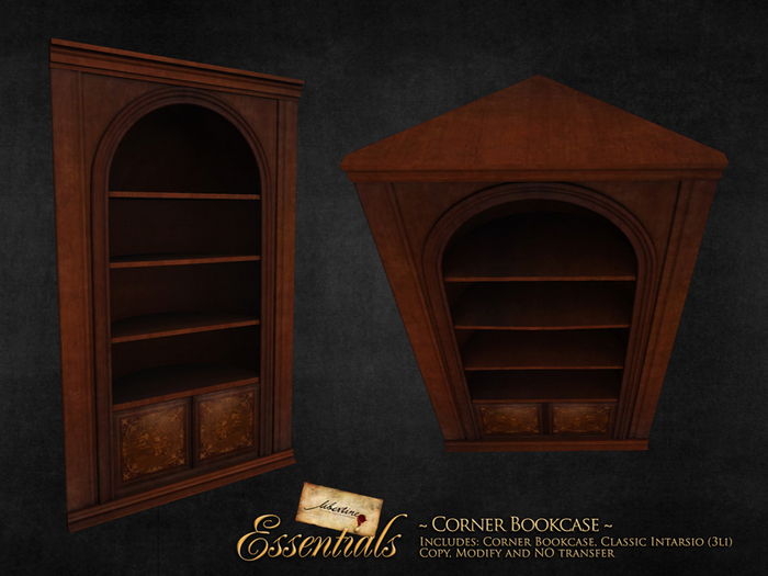 ~Libertine~ Corner Bookcase, Classic Intarsio