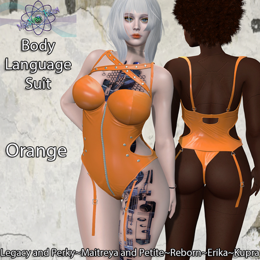 ~*MF*~ Body Language Suit - Orange (Add or Rez)