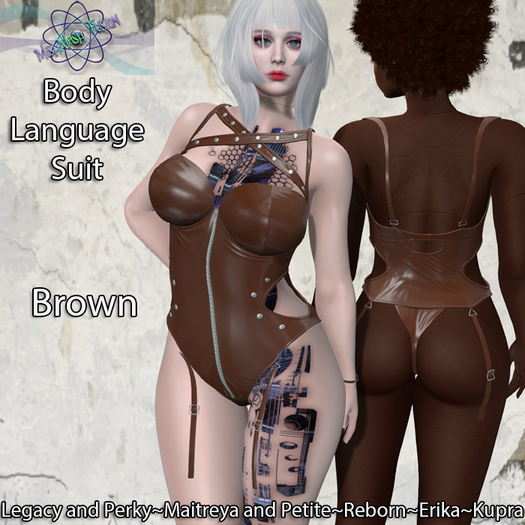 ~*MF*~ Body Language Suit - Brown (Add or Rez)