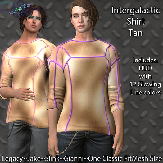 ~*MF*~ Intergalactic Top w/ Neon Lines-Tan(Add or Rez)