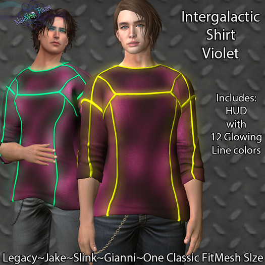 ~*MF*~ Intergalactic Top w/ Neon Lines-Violet(Add or Rez)