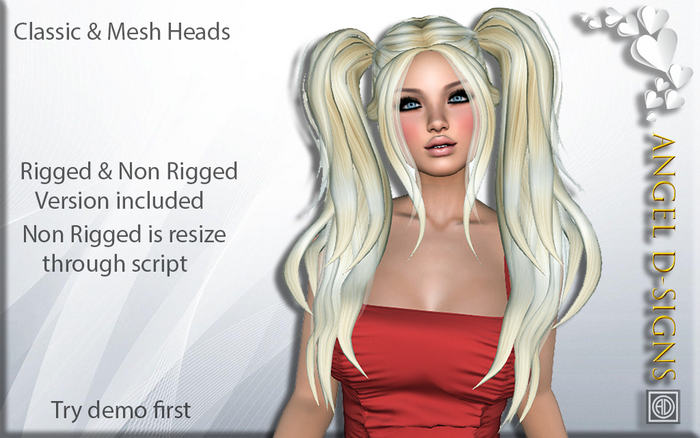 AD Rigged Mesh Hair Marley Platinum 