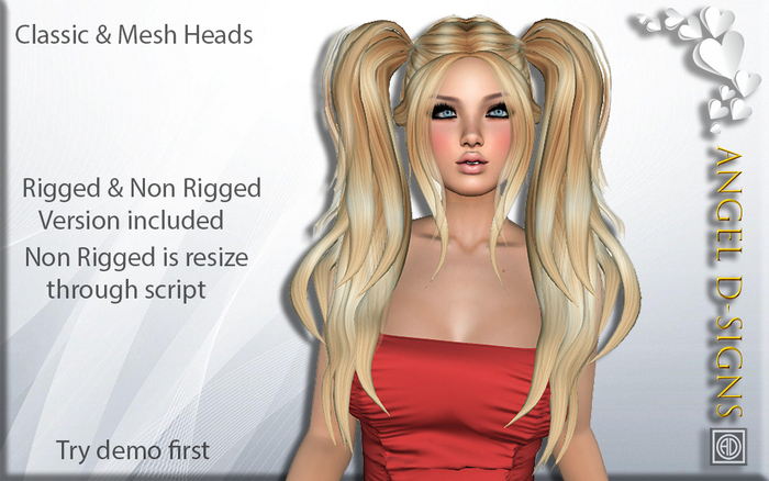 AD Rigged Mesh Hair Marley Sunny Blonde
