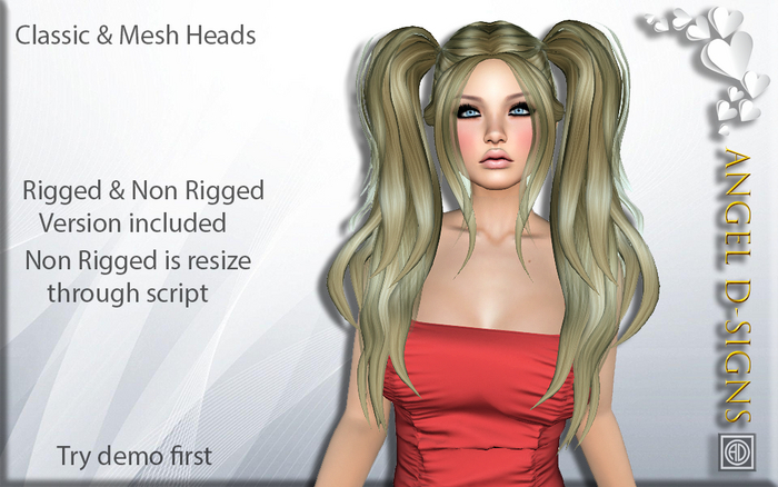 AD Rigged Mesh Hair Marley Medium Blonde