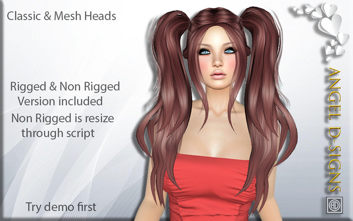 AD Rigged Mesh Hair Marley Magenta