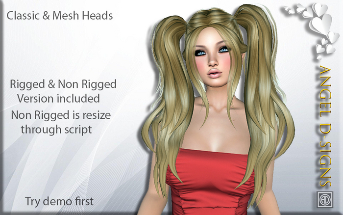 AD Rigged Mesh Hair Marley Ginger Light