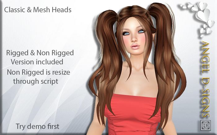 AD Rigged Mesh Hair Marley Ginger
