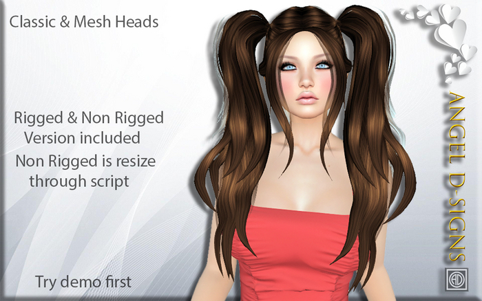 AD Rigged Mesh Hair Marley Chestnut Brown