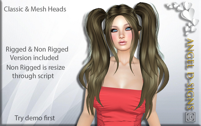 AD Rigged Mesh Hair Marley Brown 