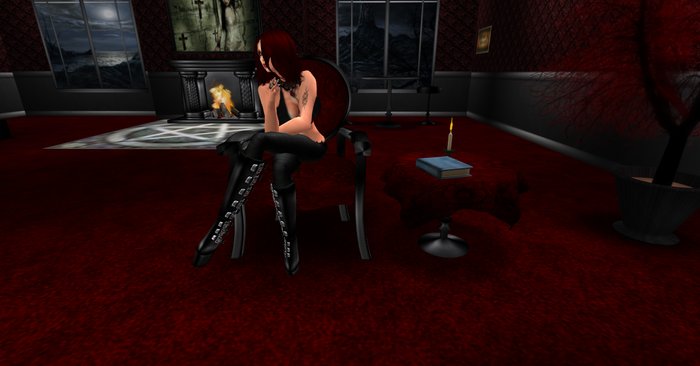 Promo"Hellfire"Victorian Chair And Table(Color Changeing)