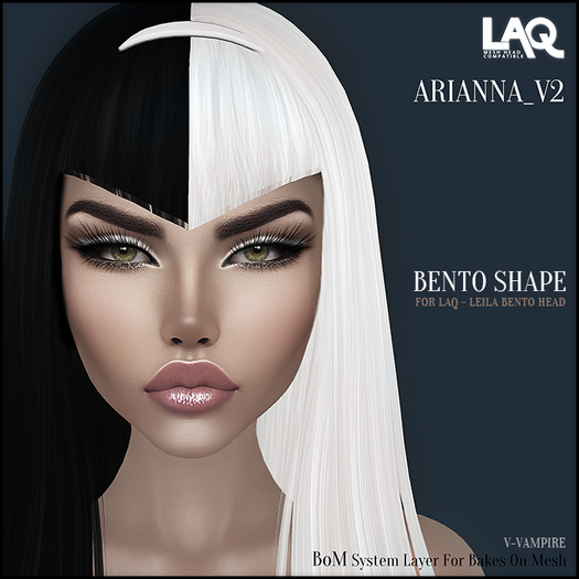 Second Life Marketplace - DREAM INK "Laq-Leia Bento Head ARIANNA_V2 Shape