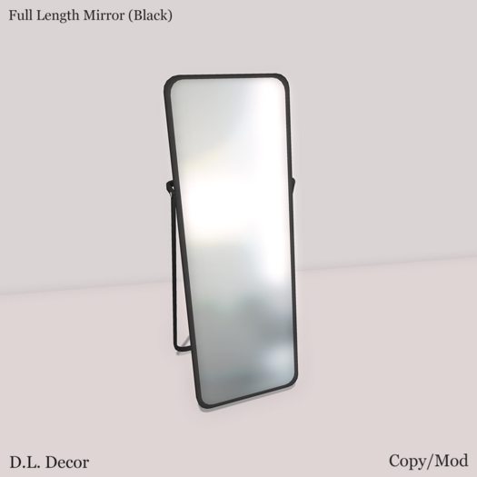D.L. Decor Full Length Mirror (Black) Mesh